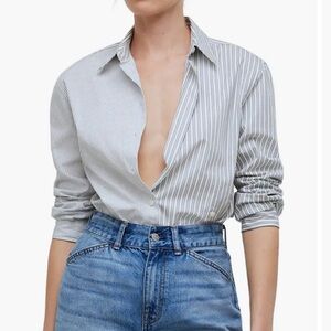 Madewell With-a-Twist Stripe Poplin Button-Up Shirt
